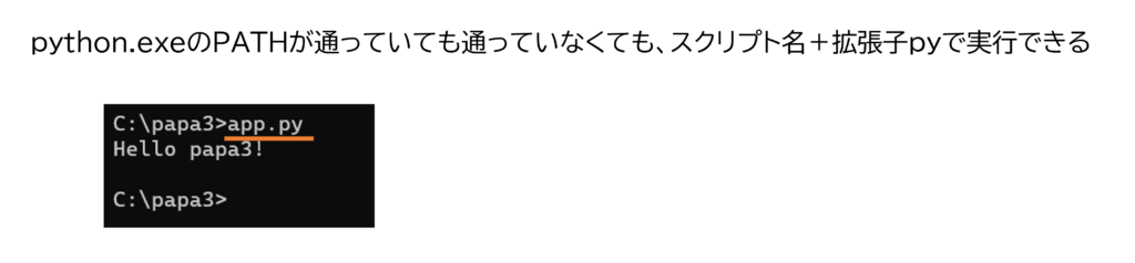 python.exeにPATHが通っていなくてもスクリプトが実行できる図