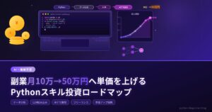 副業月10万→50万円へ単価を上げるPythonスキル投資ロードマップ【データ分析・LLM組み込み・AIデモ開発】