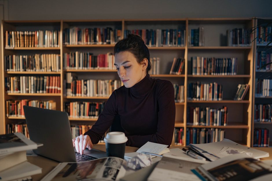 studying alone laptop