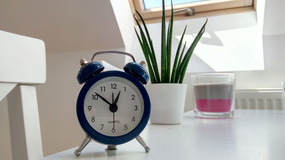 alarm clock desk morning