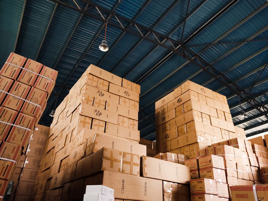 cardboard boxes warehouse